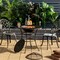 Black 31.5 Inch Fire Pit Dining Table with Removable BBQ Grill
